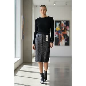 NWT $745 Dolce & Gabbana faux leather crocodile midi pencil skirt Sz 42 US 12